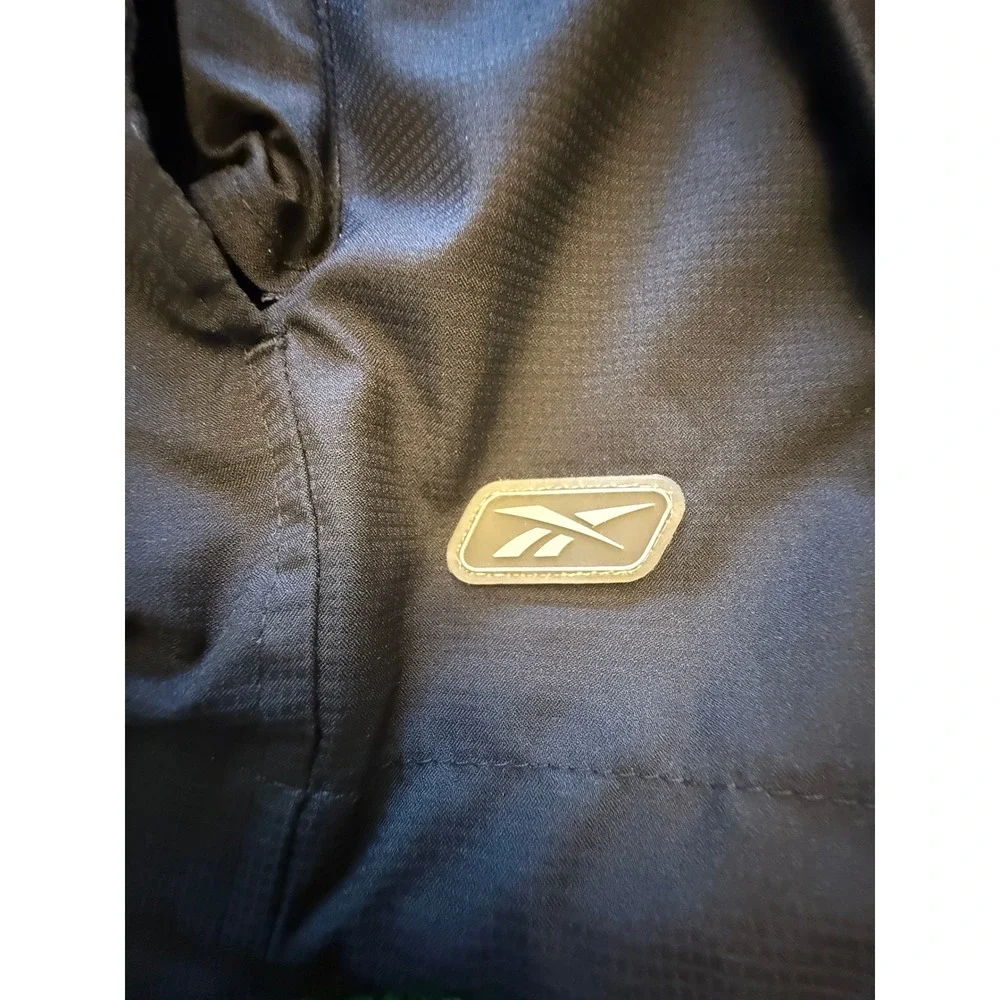Reebok Windshirt Mens Large Black Excellent 1/4 Zip Pullover Jacket 7200